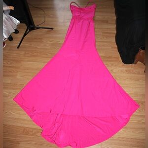 Hot Pink Mermaid Prom Dress